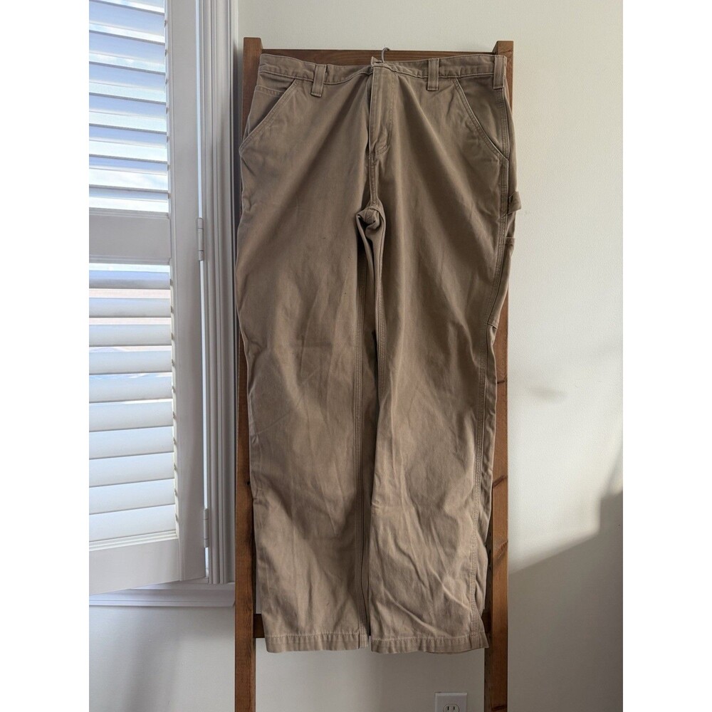 Carhartt Duck Carpenter Work Pants Mens 36x32 Brown Relaxed Fit Utility Canvas